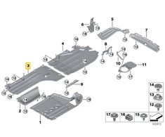 BMW X5 G05 X6 G06 X7 G07 Priekinis Dešinysis Šoninis Undershield Originalus 51757424882