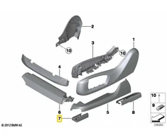 BMW X5 M X6 F15 F16 F85 F86 Priekinis Dešinysis Apdailos Sėdynės Bėgelis 52107324972