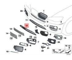 Bmw X6 E71 07 14 Centro Žemutinis Grilis Originalus 51117231607