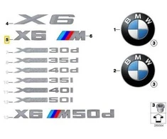 Bmw X6 E71 07 14 Raidės Originalus 51147206122