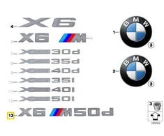 Bmw X6 E71 Etiketas 51148055281