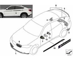 Bmw X6 F16 Aerodynamikpaket Heck Flap Rec 2014 Originalus 51192357206