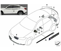 Bmw X6 F16 Aerodynamikpaket Heck Flap Rec 2014 Originalus 51192357206