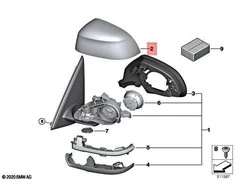 BMW X6 F16 Dešinės Išorinės Veidrodžio Dangtelis Originalus 51167372840