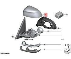BMW X6 F16 Dešinės Išorinės Veidrodžio Dangtelis Originalus 51167372840