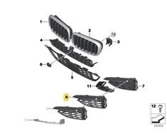 Bmw X6 F16 Kairio Atviras Šoninis Grillis Originalus 51118069315