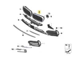 Bmw X6 F16 Kairys Pagrindinis Trim Grilis Originalus 51137373688