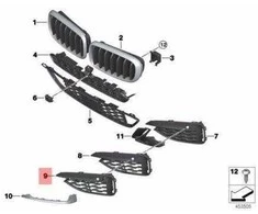 BMW X6 F16 M50dX 2013-2019 Dešinės Pusės Uždarytas Grillis Originalus 51118069326