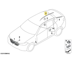 Bmw X6 G06 Kairio Stogo Dekoras Originalus 51139478233
