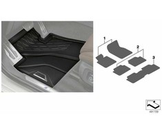 Bmw X7 G07 3-iosios eilės sėdynės visapusiniai grindų kilimėliai gale Originalus 51472458558