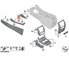 Bmw X7 G07 Dekoratyvinis Trim Detail Console Odėra Kairė Originalus 51166996491