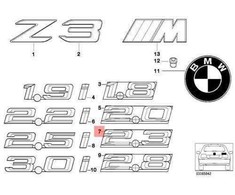 Bmw Z3 E36 Emblema 1998 2000 Originalus 51148412856