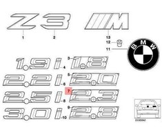Bmw Z3 E36 Emblema 1998 2000 Originalus 51148412856
