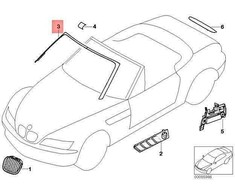 Bmw Z3 E36 Kairys Blende Windlauf Originalus 51168398505