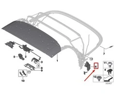 BMW Z4 G29 20i 30i M40i Važiuoklis Stogas Kairysis Originalus 54347434511