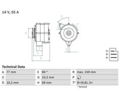 BOSCH generatoriaus 0986030720 028903119F