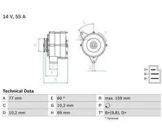 BOSCH generatoriaus 0986030720 028903119F