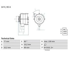 BOSCH generatoriaus 0986030720 028903119F