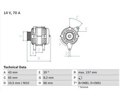 BOSCH generatoriaus 0986038740 028903119F