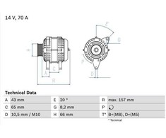 BOSCH generatoriaus 0986038740 028903119F