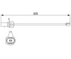 Bosch Įspėjamasis Kontaktas Stabdžių Trinkelių Nusidėvėjimas Audi R8 Coupe R8 Spyder 4S3 4SP 4S9 4SR 5.2 FSI Quattro 4F0 959 855 4F0 959 855 A