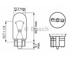 BOSCH lemputė, valstybinio numerio ženklo apšvietimas 1987302217 07119978372