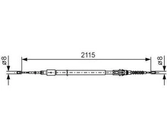 BOSCH rankinio stabdžio trosas 1987477775 1J0609721AQ