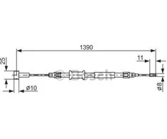 BOSCH rankinio stabdžio trosas 1987482213 1J0609721AQ