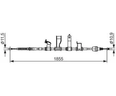 BOSCH rankinio stabdžio trosas 1987482685 597701P000