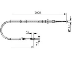 BOSCH rankinio stabdžio trosas Audi A4 1987477923 8E0609722AS