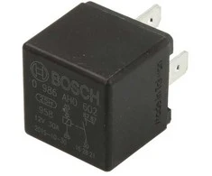 Bosch Relė Alfa Romeo 75, BMW 5, BMW 7, Fiat Croma, Fiat Bravo, Jaguar XJ, Kia Sportage, Lancia Thema, Mercedes-Benz G-Class, Mercedes-Benz Sprinter, Mercedes-Benz T1, Mercedes-Benz T2, Mercedes-Benz Vario, Mercedes-Benz Vito, Opel Astra, Opel Corsa, Opel Meriva, Opel Omega, Opel Vectra, Opel Zafira, Puch G, Rover 200, Rover 800, Rover Montego