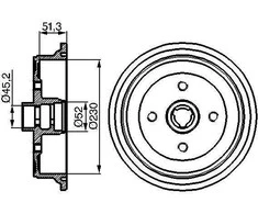 BOSCH stabdžių būgnas 0986477029 8E0615301Q