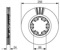 Bosch Stabdžių Diskas Ford Ranger Mk2 ER EQ ET 1.8 2.5 D TD 92 109 143 Žr 1614103 1614104 1614105