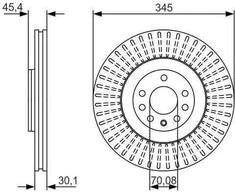 Bosch Stabdžių Diskas Cadillac BLS OPEL Vectra C SAAB 9-3 2.8 V6 Turbo 93169561 93169562 93169563