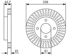 Bosch Stabdžių Diskas Nissan Micra K12 Note E11 Tiida SC11 42001XD00A 42001XD000