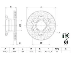Bosch Stabdžių Diskas Mercedes-Benz Vario 813 815 816 818 4x4 670373 670374