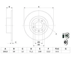 Bosch Stabdžių Diskas Peugeot 508 I SW 2.0 BlueHDi 180 4242000A 4242000B