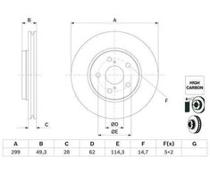 Bosch Stabdžių Diskas Toyota C-HR Corolla 1.2 1.8 2.0 04465-0E030 04465-0E031