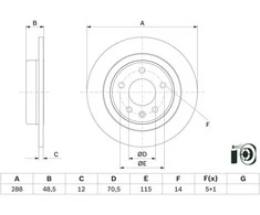 BOSCH stabdžių diskas 0986479F83 13521008