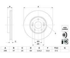 Bosch Stabdžių Diskas Hyundai i10 i30 1.0 1.4 1.6 CRDi 28211-2E000 28211-2E100