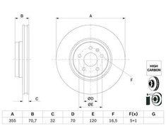 BOSCH stabdžių diskas 0986479G54 1025099