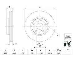 Bosch Stabdžių Diskas Toyota Hilux VIII Pickup 2 0 2 7 2 8 D 04465 35210 04465 35220