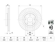 Bosch Stabdžių Diskas Citroen C Crosser Mitsubishi Outlander Lancer 4204 02 4204 02 4204 03 4204 03 4204 04