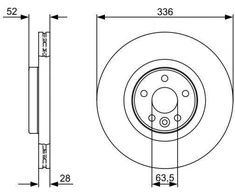 Bosch Stabdžių diskas VOLVO S80 II V70 III XC70 II S60 II V60 I 2.4 D5 30669881 30669882 31255941