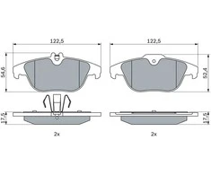Bosch Stabdžių Plokštelių Rinkinys Mercedes Benz C Klase C204 C207 E Klase A207 GLK Klase X204 0004154023 0004154024
