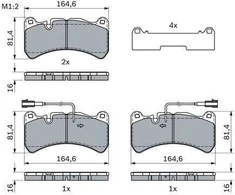 BOSCH stabdžių trinkelių rinkinys 0986424104 6000629066