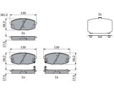 BOSCH stabdžių trinkelių rinkinys 0986424393