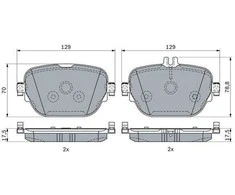 BOSCH stabdžių trinkelių rinkinys, diskinis stabdys 0986424439 A0004205602