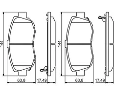 BOSCH stabdžių trinkelių rinkinys, diskinis stabdys 0986494211 D1060JX50B