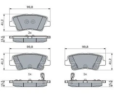 BOSCH stabdžių trinkelių rinkinys, diskinis stabdys 0986424959 58302S0A50
